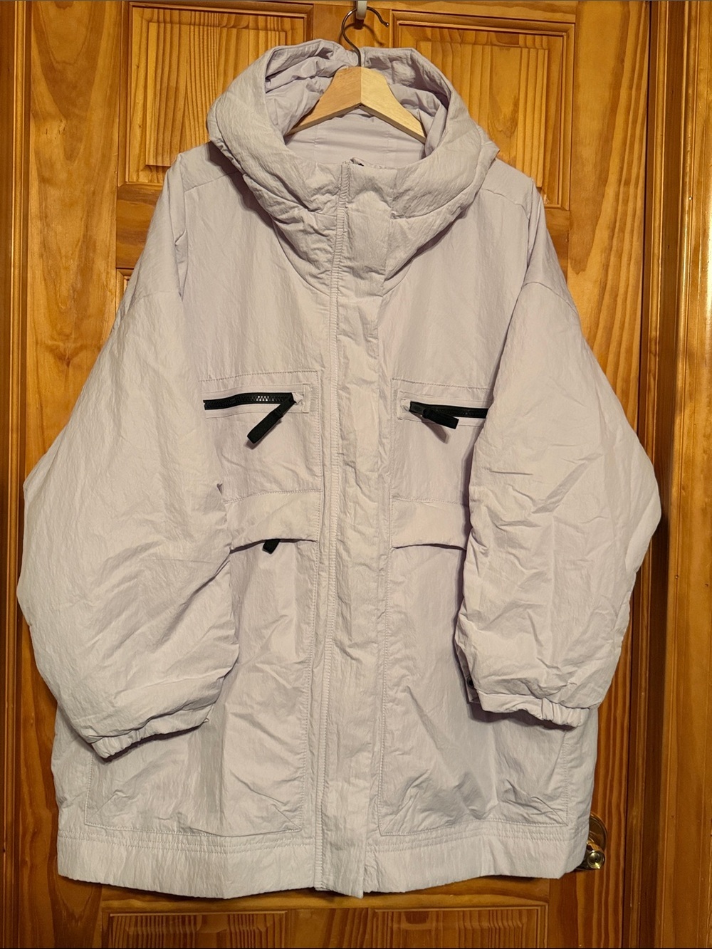 Free People Billie Boxy Lightweight Lavender Hooded Parka Jacket - Women's